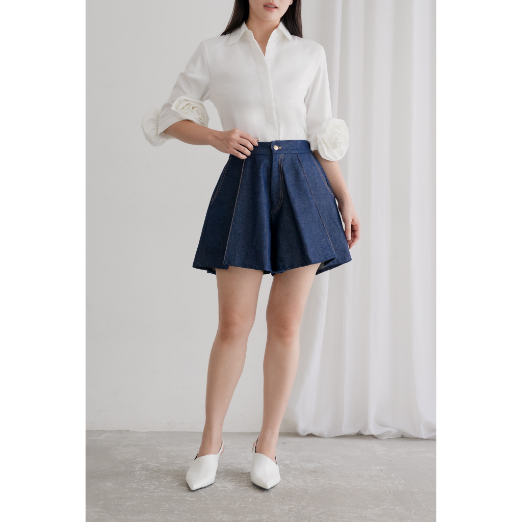 Ayaco I-dle Denim Top & Shorts (Shorts)