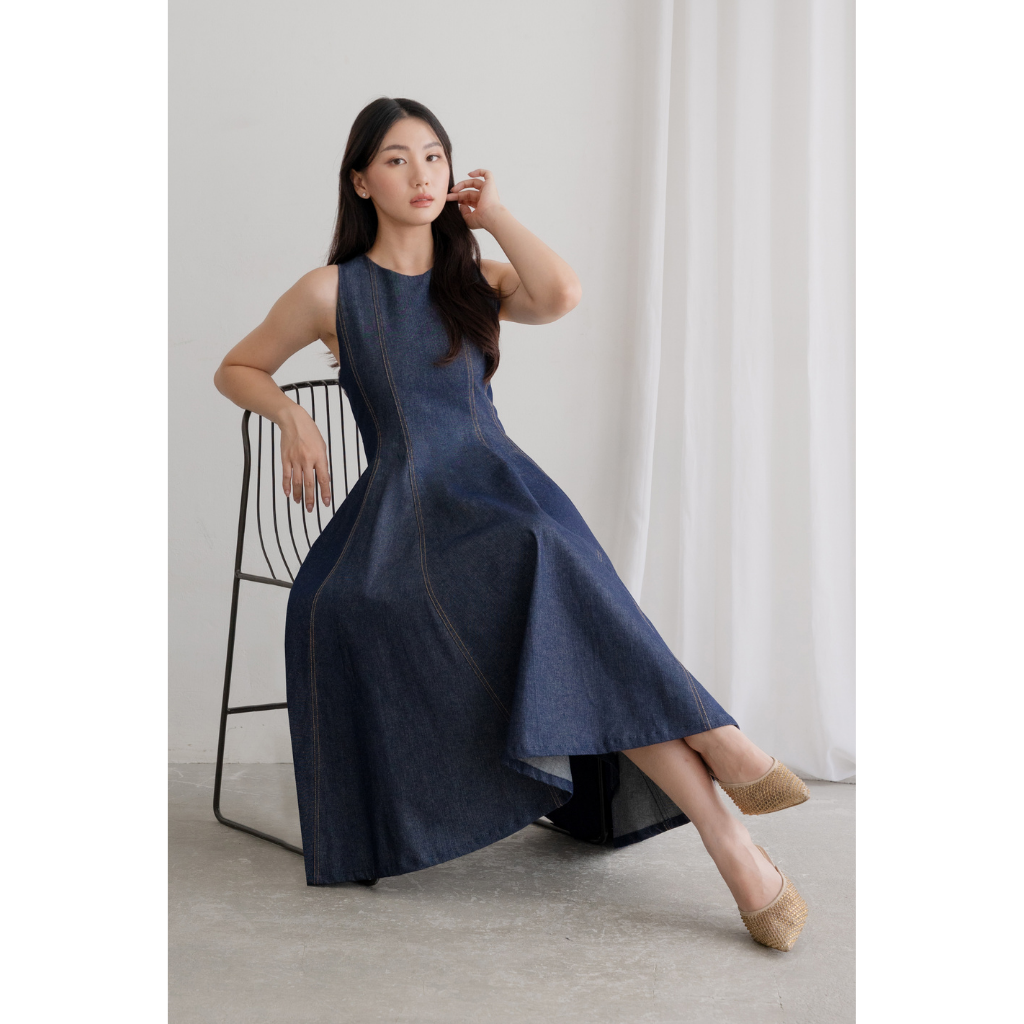 Ayaco Rumi Denim Midi Dress