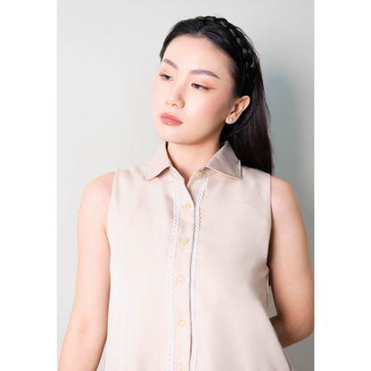 (LIMITED) Ayaco Nuna Top - Creme (Skirt)