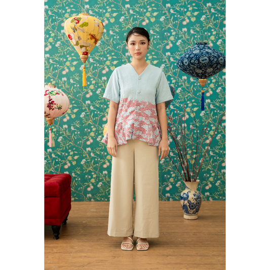 Ayaco Ning Ning Floral Top (Sky)