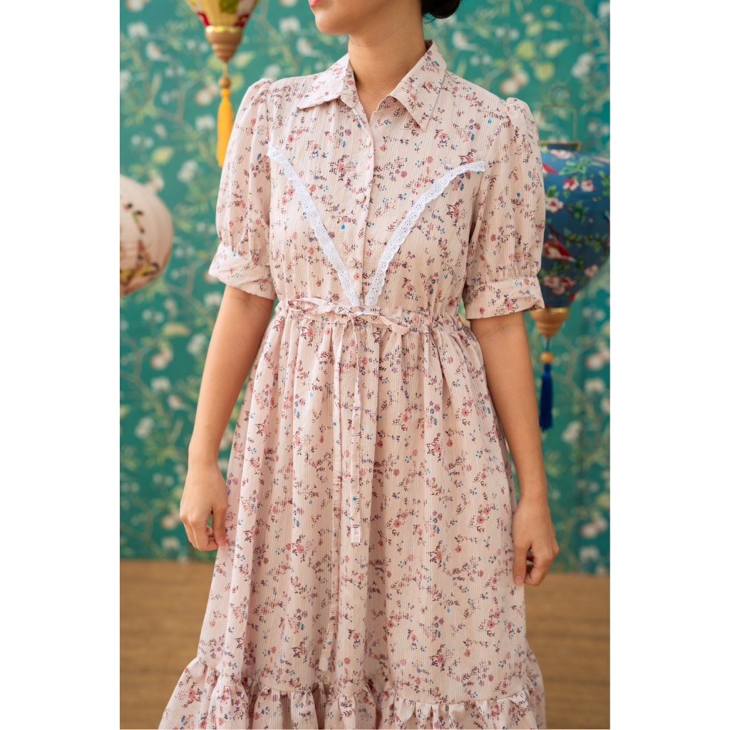 Ayaco Shu Hua Floral Dress (Blush)