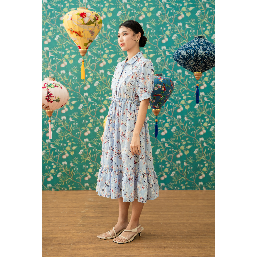 Ayaco Shu Hua Floral Dress (Sky)