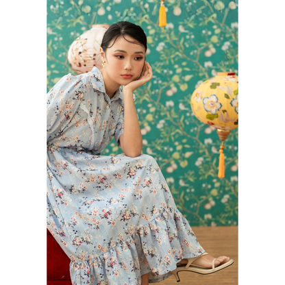 Ayaco Shu Hua Floral Dress (Sky)