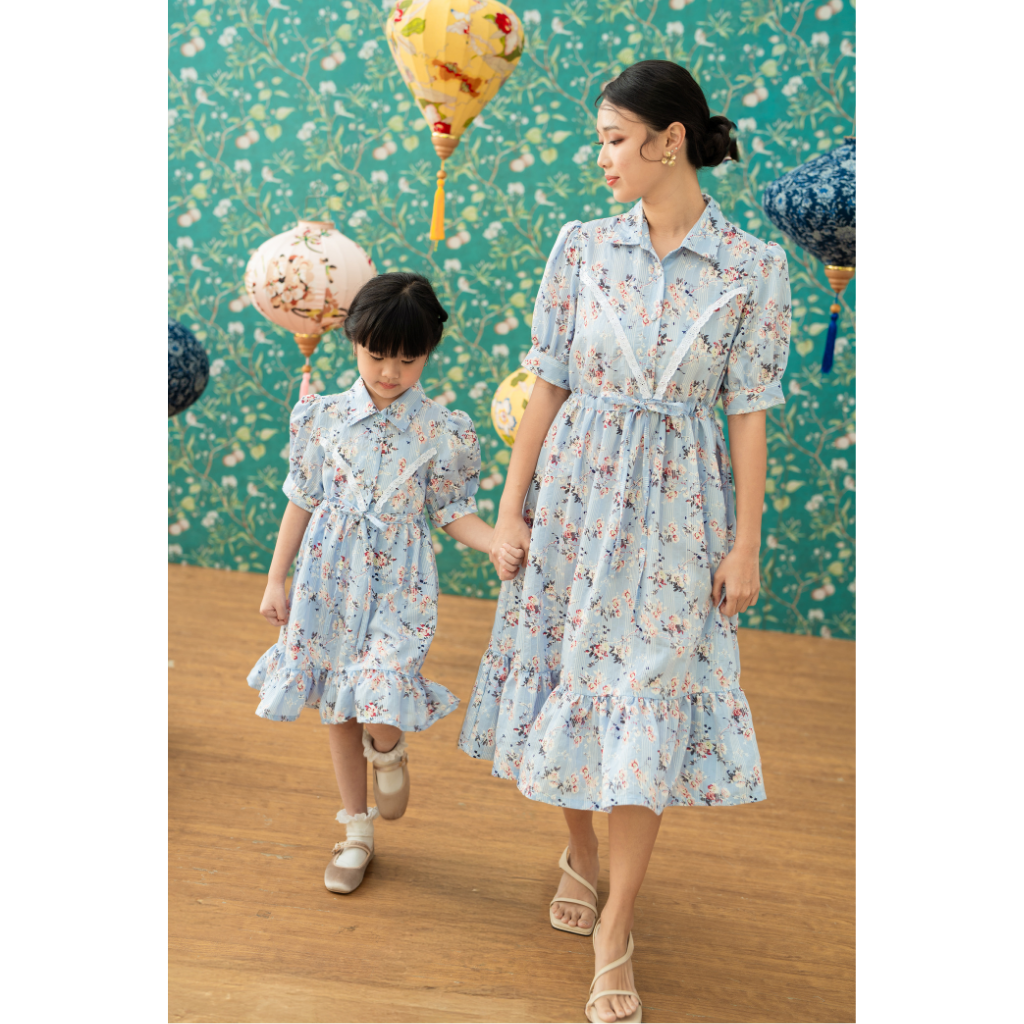 Ayaco Shu Hua Floral Dress (Sky)
