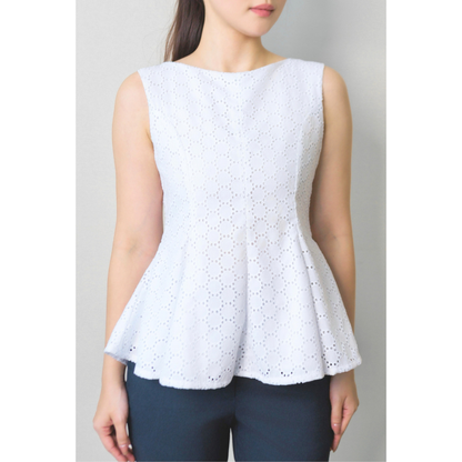 Ayaco Momo Peplum Top - White (Top+Pants)