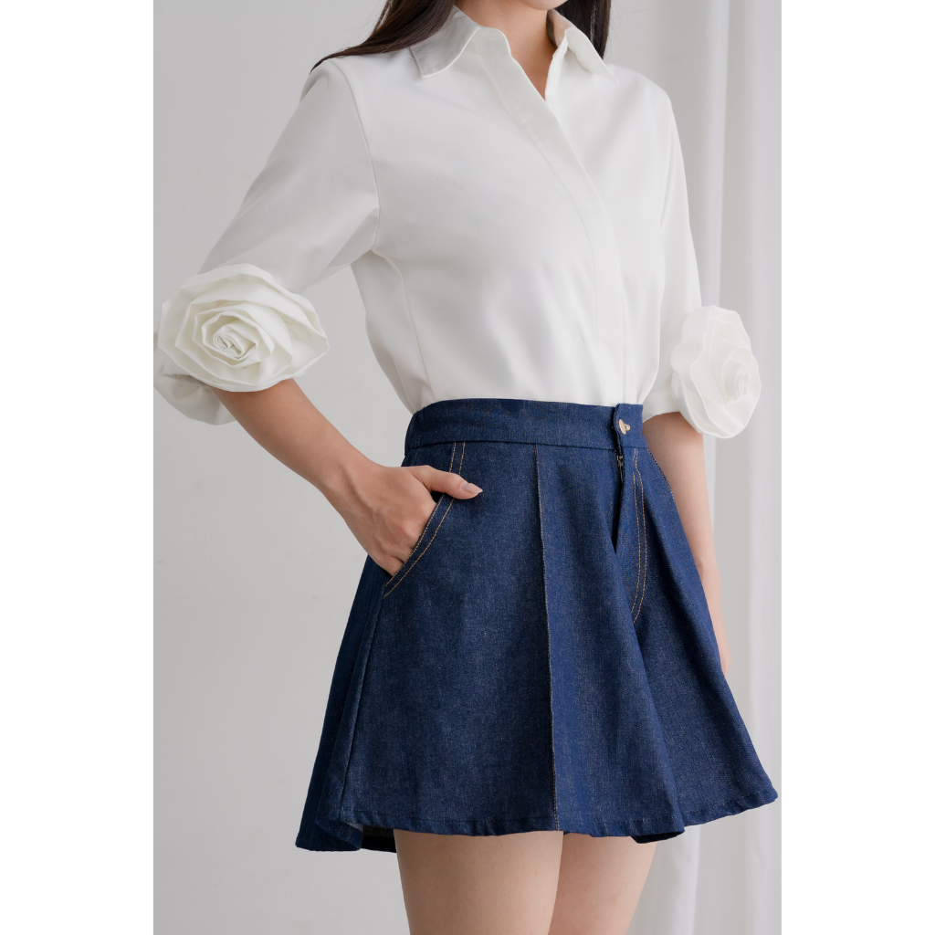 Ayaco Rose Shirt & I-Dle Denim Shorts (Top)