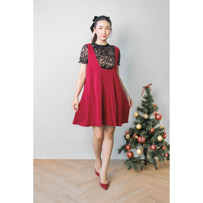 (LIMITED) Ayaco Rosy Dress in Wine (Inner Top+Outer Dress)