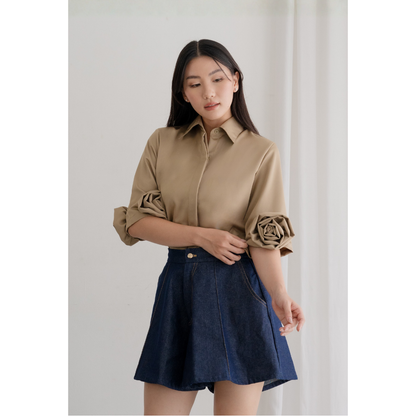 Ayaco Rose Shirt & I-Dle Denim Shorts (Top)