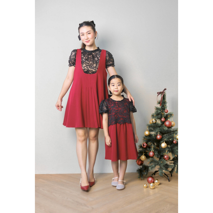 (LIMITED) Ayaco Rosy Dress in Wine (Inner Top+Outer Dress)