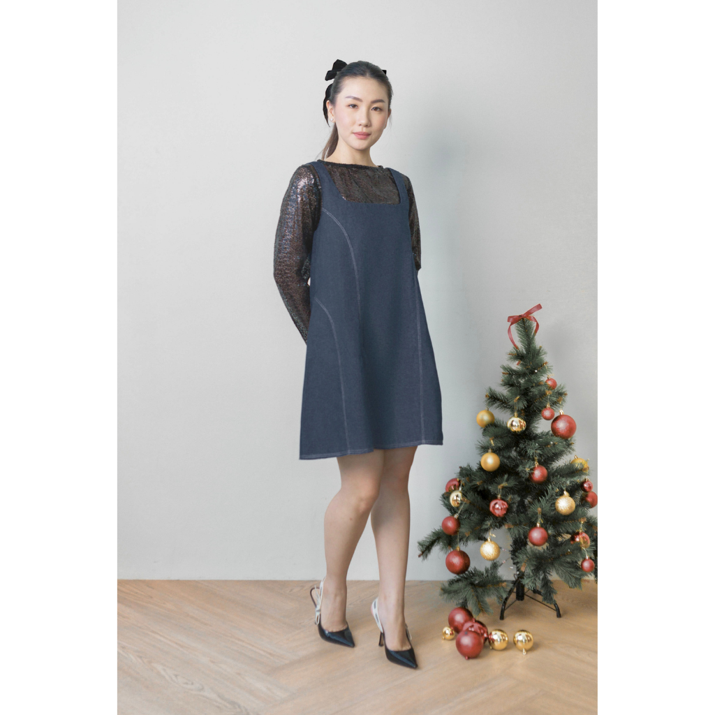 Ayaco Niki Denim Set (Inner Top+Outer Dress)