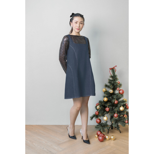 Ayaco Niki Denim Set (Inner Top+Outer Dress)
