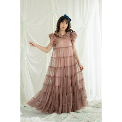 Minji Tulle Dress (Rosewood / Pistachio)