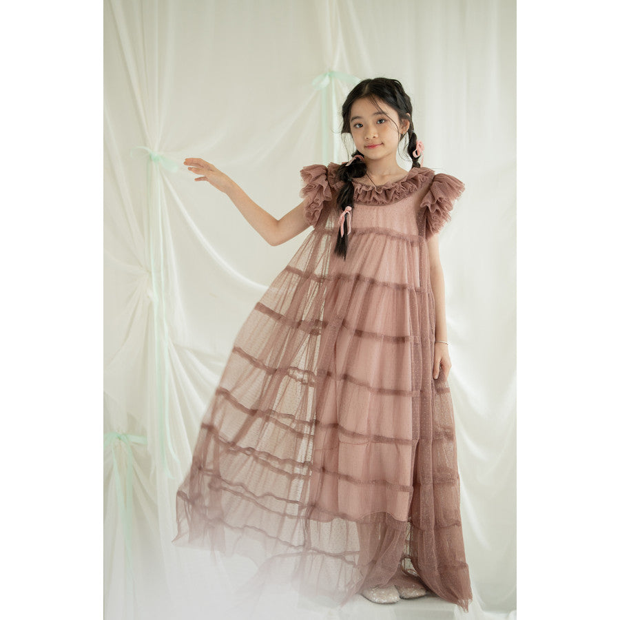 Mini Minji Tulle Dress (Rosewood / Pistachio)