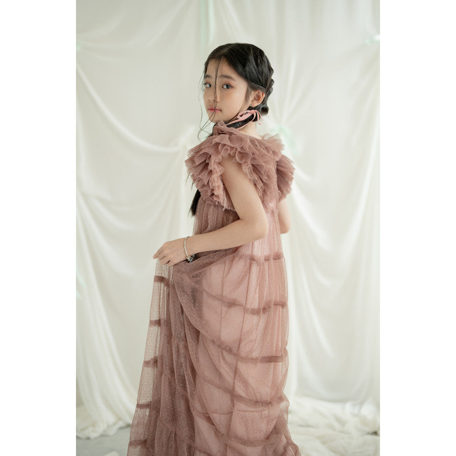 Mini Minji Tulle Dress (Rosewood / Pistachio)