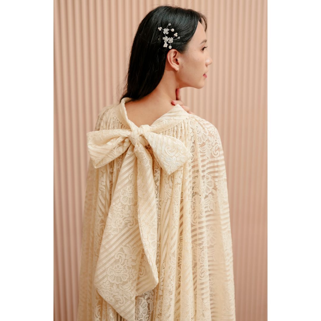 Moon Cape Dress (Cream/Rose)