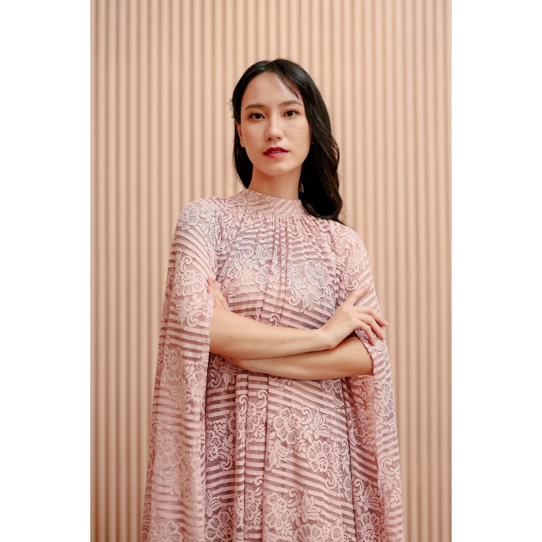 Moon Cape Dress (Cream/Rose)