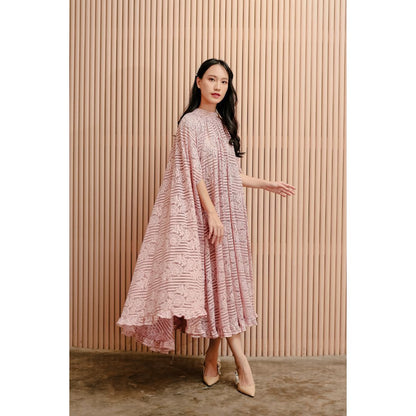 Moon Cape Dress (Cream/Rose)