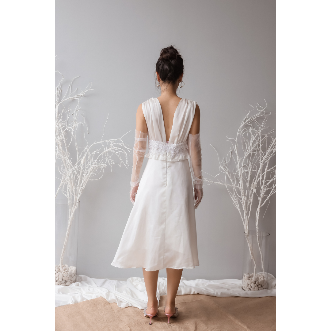 Dae Draped Dress (Snow)