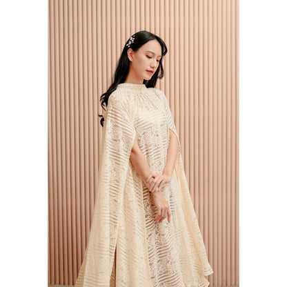 Moon Cape Dress (Cream/Rose)