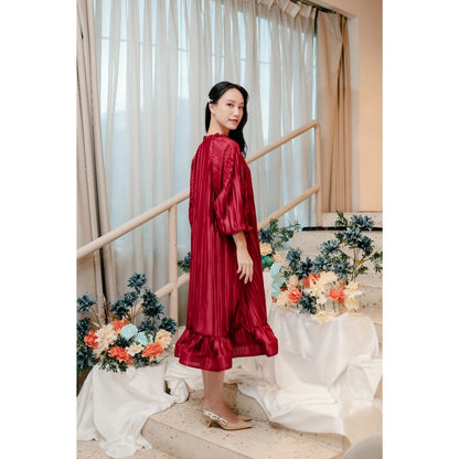 Ha Rin Pleats Dress (Wine)