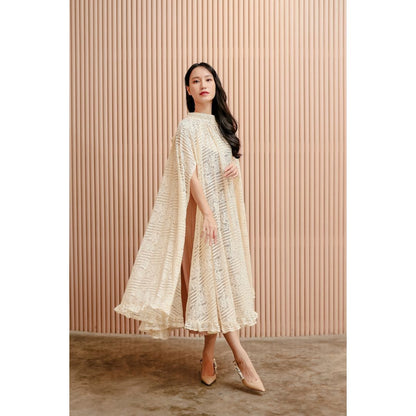 Moon Cape Dress (Cream/Rose)
