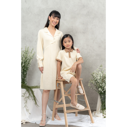 Bundle Jiwon Dress + Mini Jiwon Set (Mocca)